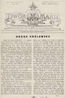 Dwór Marji : kwartalnik sodalicyjny : organ ogólnego Związku Sodalicji Pań Wiejskich w Polsce. 1937, nr 1