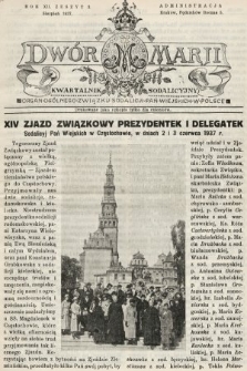 Dwór Marji : kwartalnik sodalicyjny : organ ogólnego Związku Sodalicji Pań Wiejskich w Polsce. 1937, nr 3