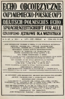 Echo Obcojęzyczne : czasopismo językowe dla wszystkich = Deutsch-Polnisches Echo : Sprachenzeitschrift für alle. 1935, nr 2