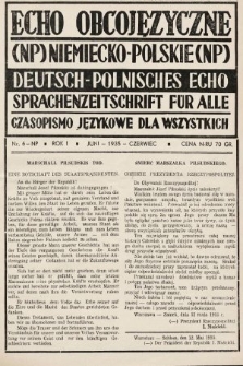 Echo Obcojęzyczne : czasopismo językowe dla wszystkich = Deutsch-Polnisches Echo : Sprachenzeitschrift für alle. 1935, nr 6