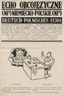 Echo Obcojęzyczne : czasopismo dwujęzyczne dla wszystkich = Deutsch-Polnisches Echo : zwei Sprachen Zeitschrift für alle. 1936, nr 3 NP