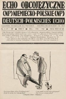 Echo Obcojęzyczne : czasopismo dwujęzyczne dla wszystkich = Deutsch-Polnisches Echo : zwei Sprachen Zeitschrift für alle. 1936, nr 5 NP