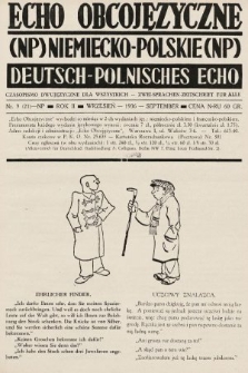 Echo Obcojęzyczne : czasopismo dwujęzyczne dla wszystkich = Deutsch-Polnisches Echo : zwei Sprachen Zeitschrift für alle. 1936, nr 9