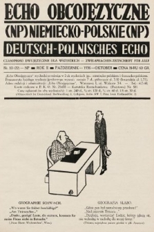 Echo Obcojęzyczne : czasopismo dwujęzyczne dla wszystkich = Deutsch-Polnisches Echo : zwei Sprachen Zeitschrift für alle. 1936, nr 10