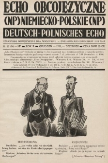 Echo Obcojęzyczne : czasopismo dwujęzyczne dla wszystkich = Deutsch-Polnisches Echo : zwei Sprachen Zeitschrift für alle. 1936, nr 12