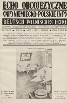 Echo Obcojęzyczne : czasopismo dwujęzyczne dla wszystkich = Deutsch-Polnisches Echo : zwei Sprachen Zeitschrift für alle. 1937, nr 2