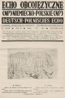 Echo Obcojęzyczne : czasopismo dwujęzyczne dla wszystkich = Deutsch-Polnisches Echo : zwei Sprachen Zeitschrift für alle. 1937, nr 7 NP