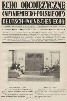 Echo Obcojęzyczne : czasopismo dwujęzyczne dla wszystkich = Deutsch-Polnisches Echo : zwei Sprachen Zeitschrift für alle. 1937, nr 12 NP