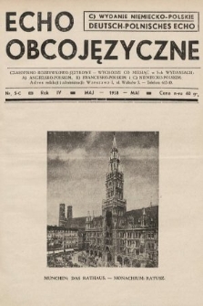 Echo Obcojęzyczne : czasopismo rozrywkowo-językowe = Deutsch-Polnisches Echo. 1938, nr 5 C
