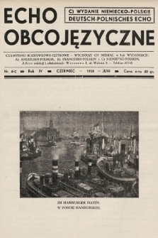Echo Obcojęzyczne : czasopismo rozrywkowo-językowe = Deutsch-Polnisches Echo. 1938, nr 6 C