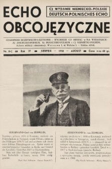 Echo Obcojęzyczne : czasopismo rozrywkowo-językowe = Deutsch-Polnisches Echo. 1938, nr 8 C