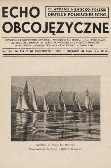 Echo Obcojęzyczne : czasopismo rozrywkowo-językowe = Deutsch-Polnisches Echo. 1938, nr 10 C