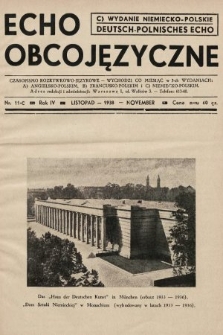 Echo Obcojęzyczne : czasopismo rozrywkowo-językowe = Deutsch-Polnisches Echo. 1938, nr 11 C