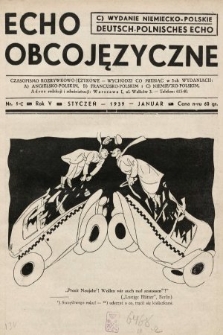 Echo Obcojęzyczne : czasopismo rozrywkowo-językowe = Deutsch-Polnisches Echo. 1939, nr 1 C
