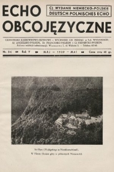 Echo Obcojęzyczne : czasopismo rozrywkowo-językowe = Deutsch-Polnisches Echo. 1939, nr 5 C