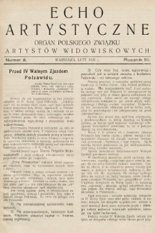 Echo Artystyczne : organ Polskiego Związku Artystów Widowiskowych. 1926, nr 2