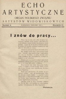 Echo Artystyczne : organ Polskiego Związku Artystów Widowiskowych. 1926, nr 4