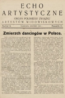 Echo Artystyczne : organ Polskiego Związku Artystów Widowiskowych. 1926, nr 9