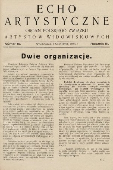 Echo Artystyczne : organ Polskiego Związku Artystów Widowiskowych. 1926, nr 10