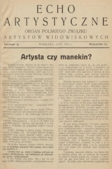 Echo Artystyczne : organ Polskiego Związku Artystów Widowiskowych. 1927, nr 2