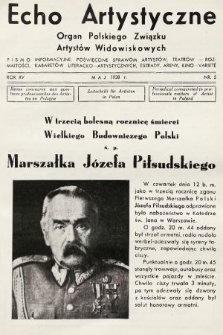 Echo Artystyczne : organ Polskiego Związku Artystów Widowiskowych. 1938, nr 5
