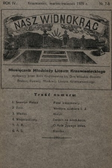 Nasz Widnokrąg : miesięcznik Młodzieży Liceum Krzemienieckiego. 1928/1929, nr 7-8