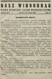 Nasz Widnokrąg : pismo Młodzieży Liceum Krzemienieckiego. 1936/1937, nr 6-7