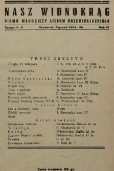 Nasz Widnokrąg : pismo Młodzieży Liceum Krzemienieckiego. 1934/1935, nr 4-5