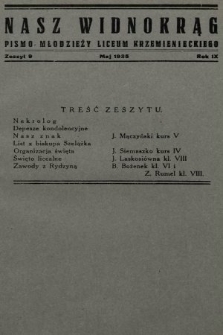Nasz Widnokrąg : pismo Młodzieży Liceum Krzemienieckiego. 1934/1935, nr 9