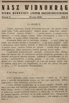 Nasz Widnokrąg : pismo Młodzieży Liceum Krzemienieckiego. 1935/1936, nr 5