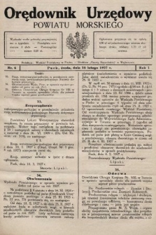 Orędownik Urzędowy Powiatu Morskiego. 1927, nr 6