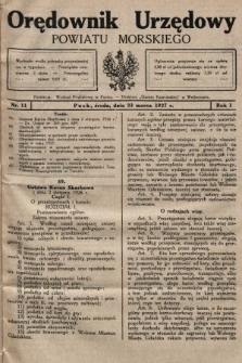 Orędownik Urzędowy Powiatu Morskiego. 1927, nr 11
