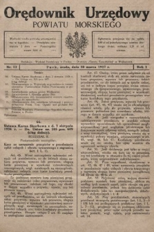 Orędownik Urzędowy Powiatu Morskiego. 1927, nr 12