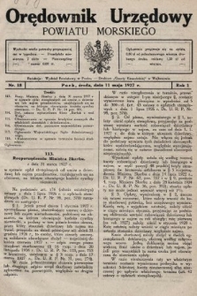 Orędownik Urzędowy Powiatu Morskiego. 1927, nr 18