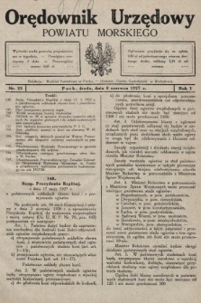 Orędownik Urzędowy Powiatu Morskiego. 1927, nr 23