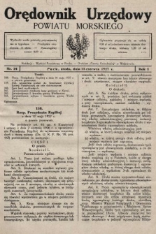 Orędownik Urzędowy Powiatu Morskiego. 1927, nr 24