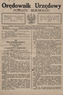 Orędownik Urzędowy Powiatu Morskiego. 1927, nr 25