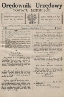 Orędownik Urzędowy Powiatu Morskiego. 1927, nr 27