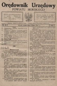 Orędownik Urzędowy Powiatu Morskiego. 1927, nr 28