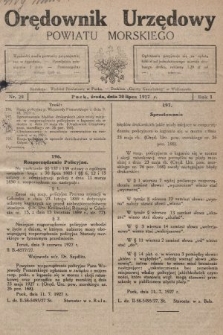 Orędownik Urzędowy Powiatu Morskiego. 1927, nr 29