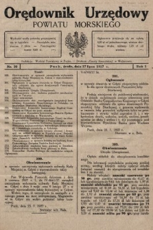 Orędownik Urzędowy Powiatu Morskiego. 1927, nr 30
