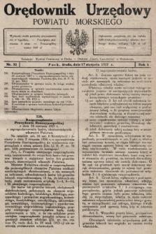Orędownik Urzędowy Powiatu Morskiego. 1927, nr 32
