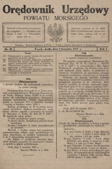 Orędownik Urzędowy Powiatu Morskiego. 1927, nr 35