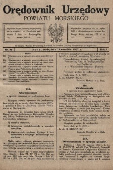 Orędownik Urzędowy Powiatu Morskiego. 1927, nr 36