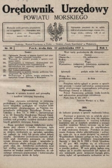 Orędownik Urzędowy Powiatu Morskiego. 1927, nr 39