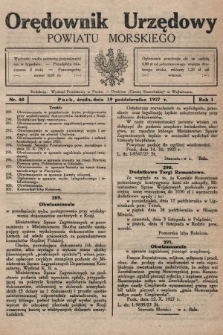 Orędownik Urzędowy Powiatu Morskiego. 1927, nr 40