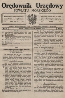 Orędownik Urzędowy Powiatu Morskiego. 1927, nr 51