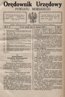 Orędownik Urzędowy Powiatu Morskiego. 1928, nr 4