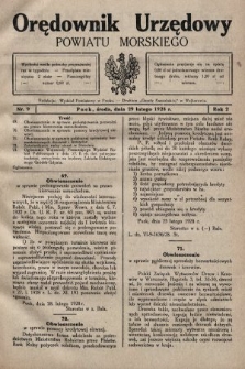 Orędownik Urzędowy Powiatu Morskiego. 1928, nr 9