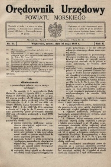 Orędownik Urzędowy Powiatu Morskiego. 1928, nr 21